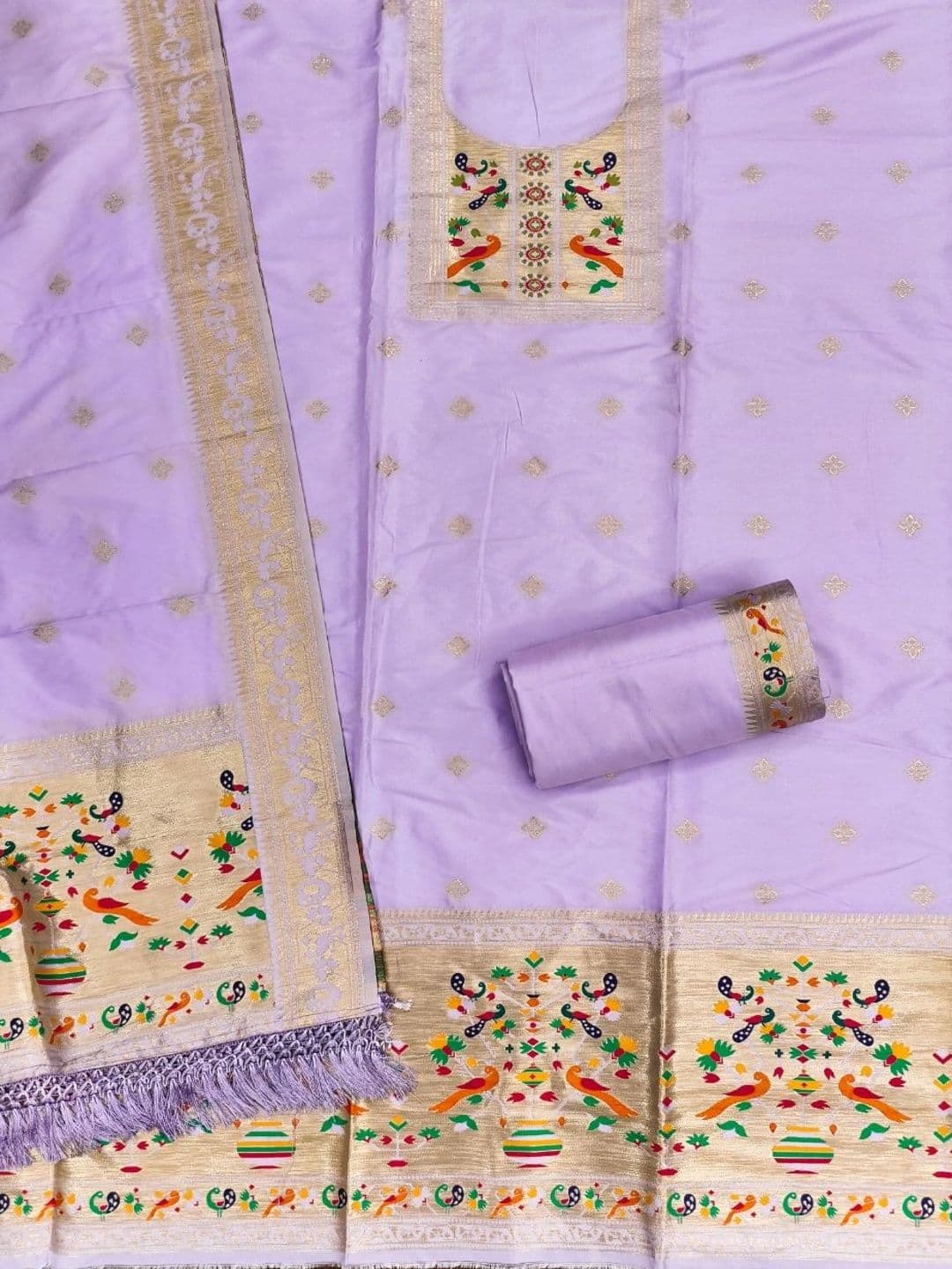 KALINI Pure Silk Unstitched Dress Material thumbnail 4