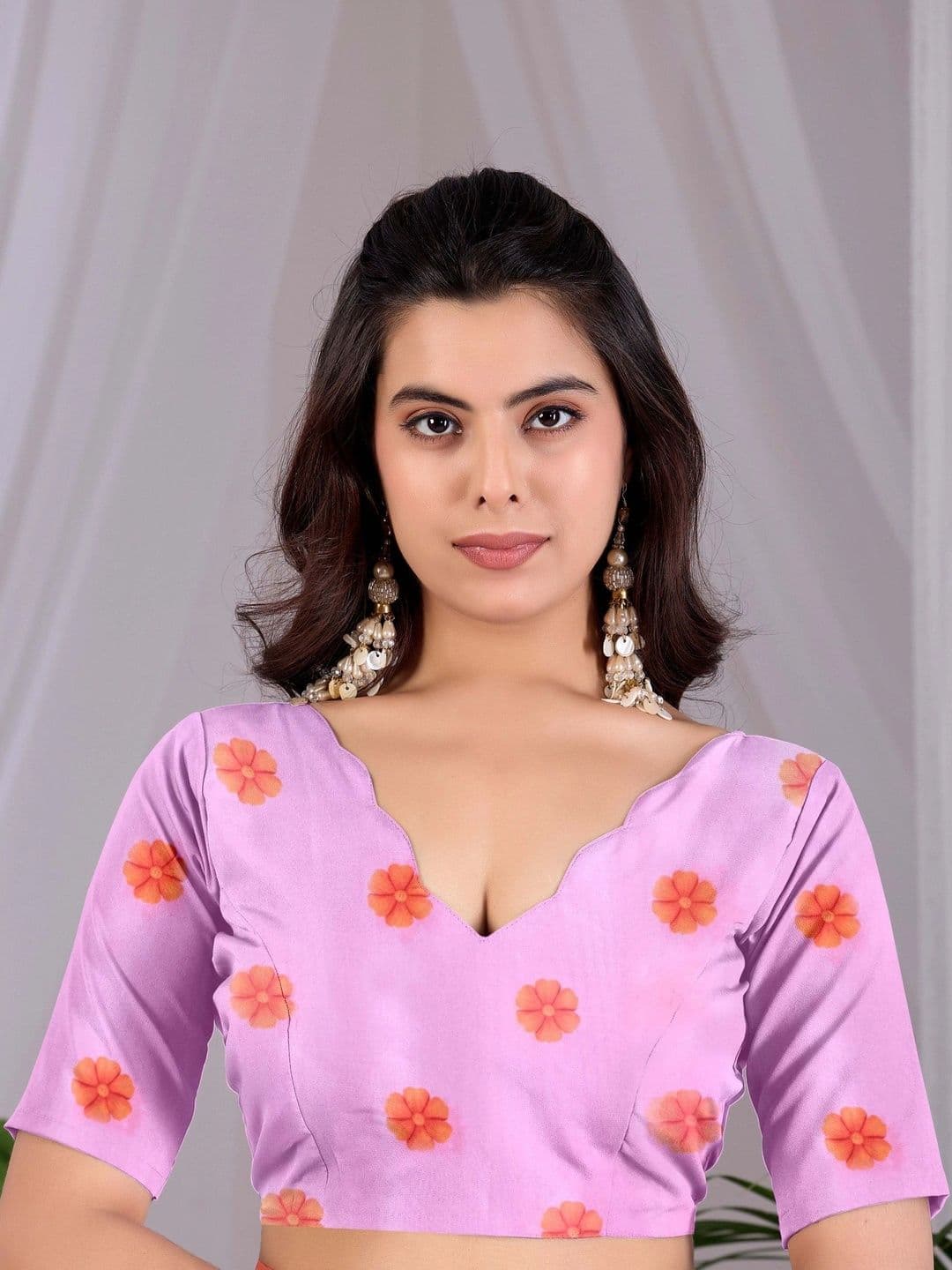 Mitera Floral Satin Designer Saree thumbnail 6