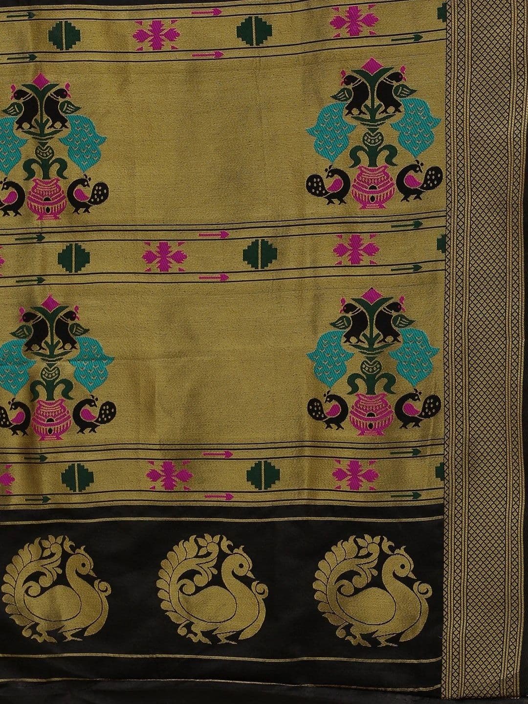 KALINI Woven Design Zari Art Silk Paithani Saree thumbnail 6