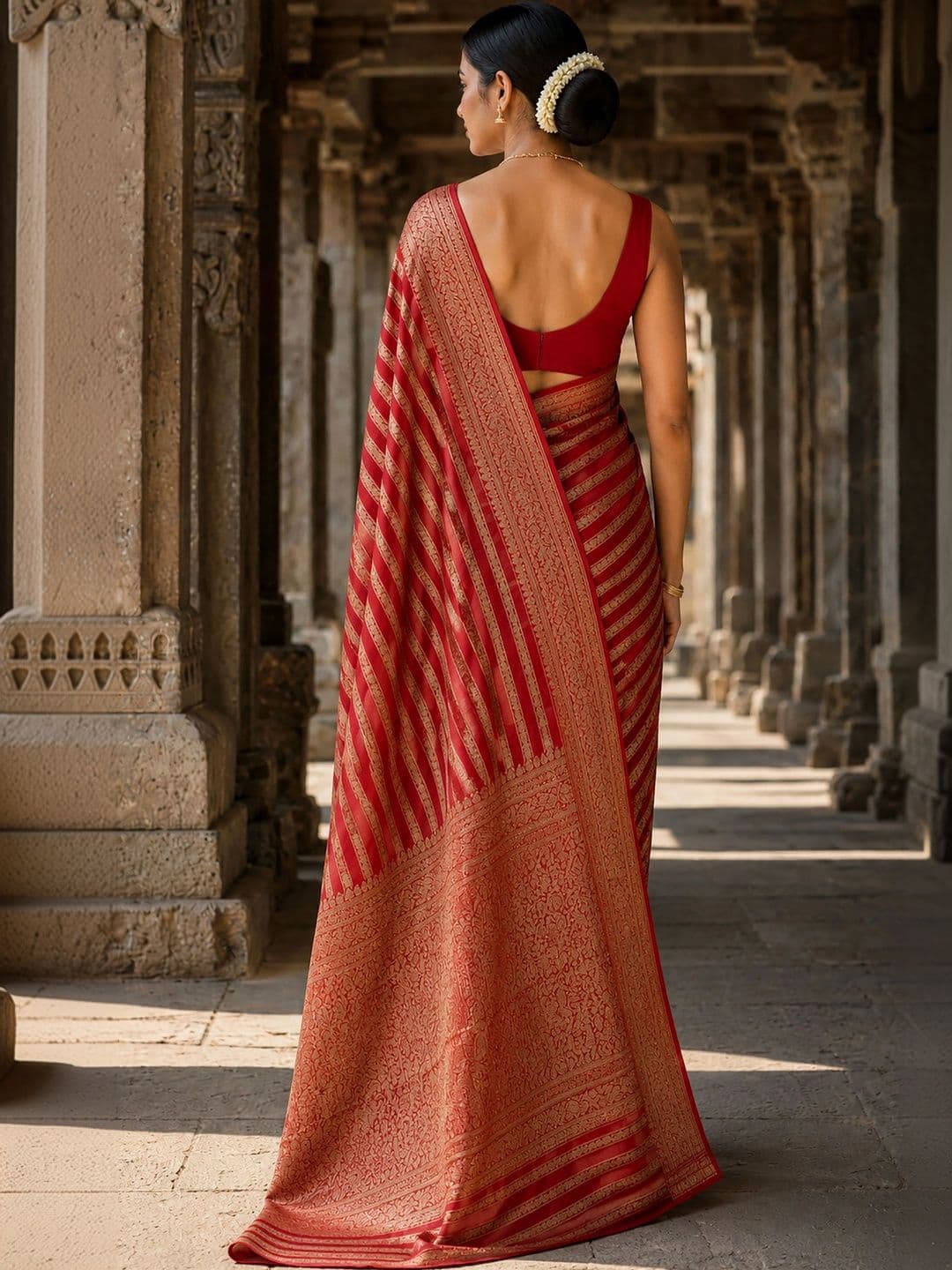 Mitera Woven Design Zari Silk Blend Designer Banarasi Saree thumbnail 2