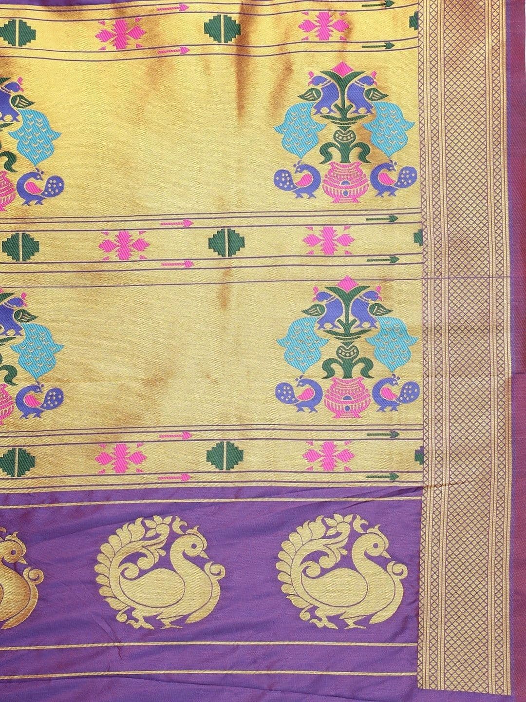 KALINI Woven Design Zari Art Silk Paithani Saree thumbnail 2