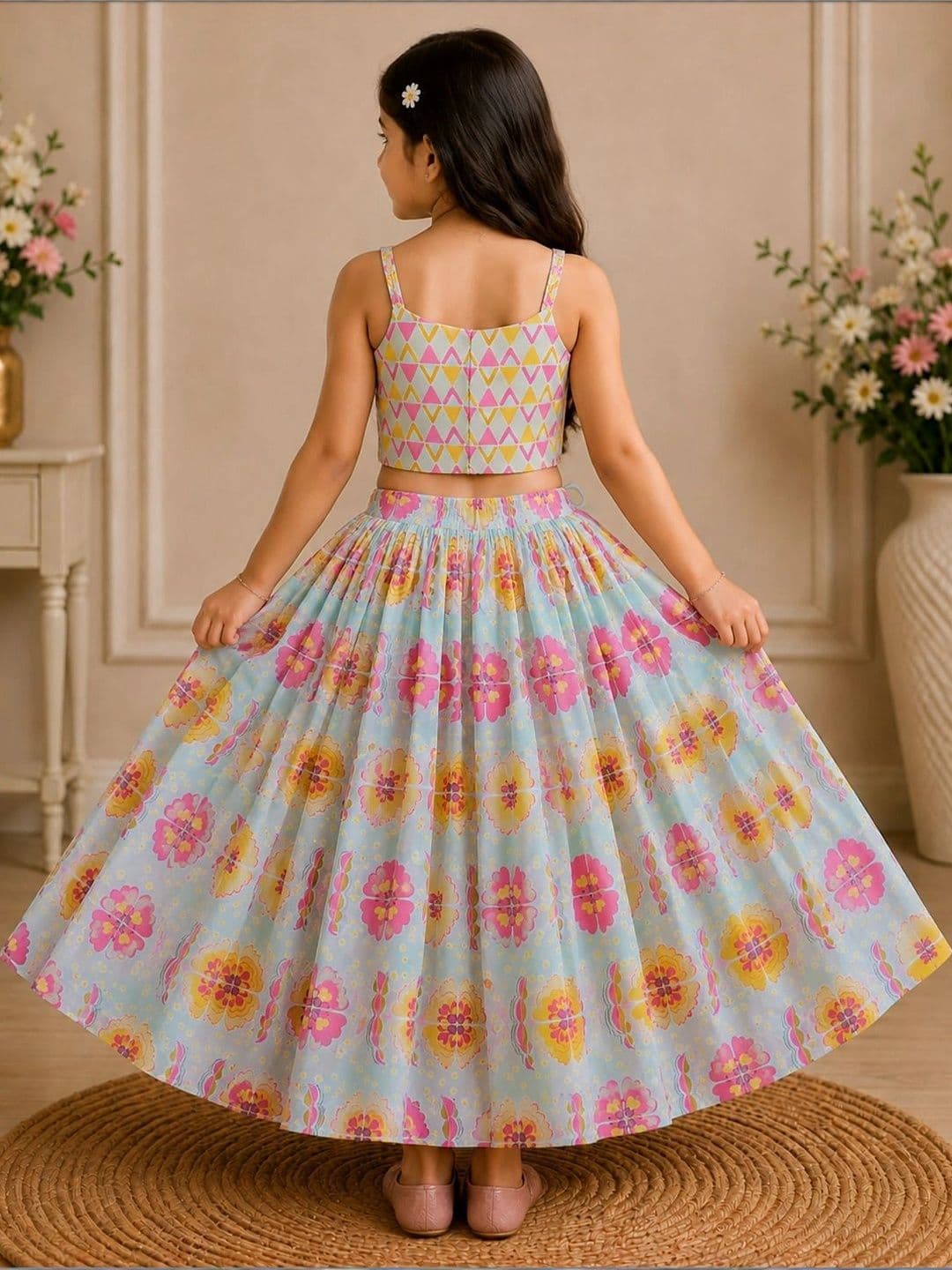 KALINI Girls Printed Ready to Wear Lehenga & thumbnail 7