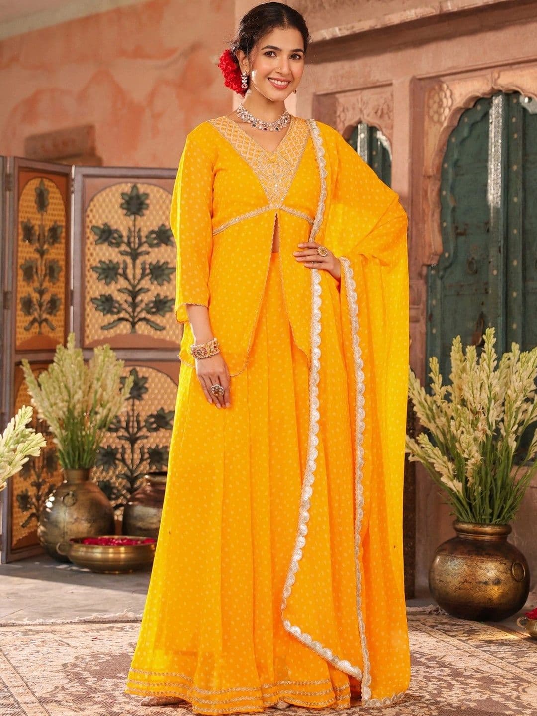SCAKHI Embroidered Ready to Wear Lehenga & Blouse With Dupatta - view 1
