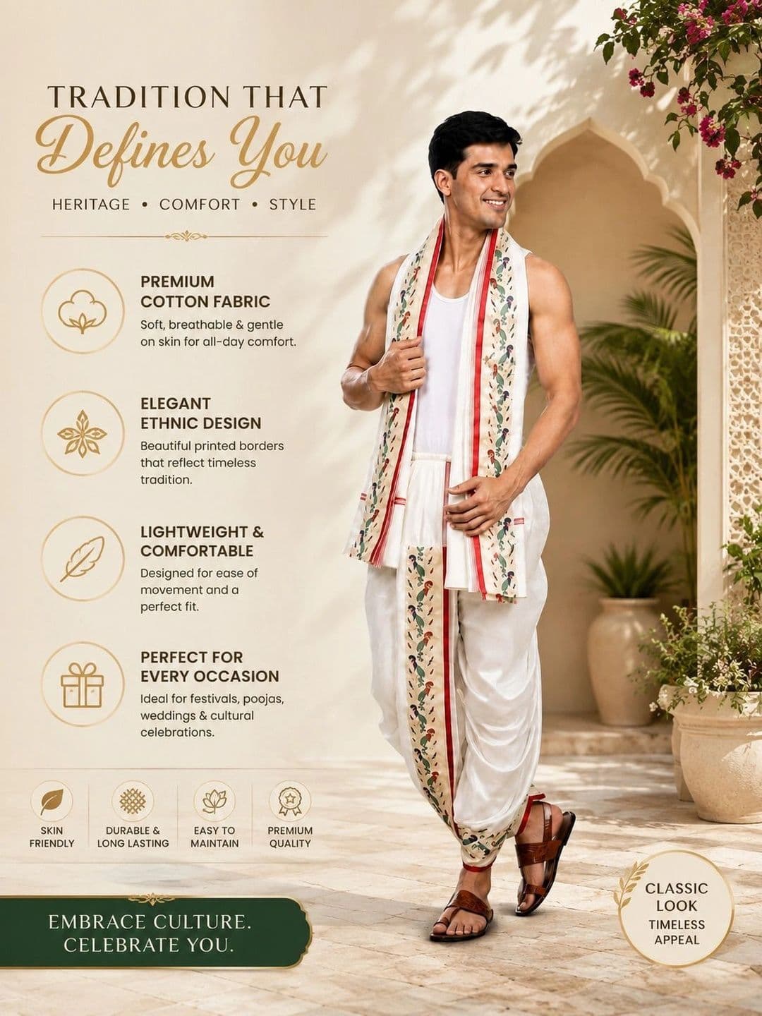 Banarasi Poshak Men Printed Dhoti Dhotis thumbnail 5