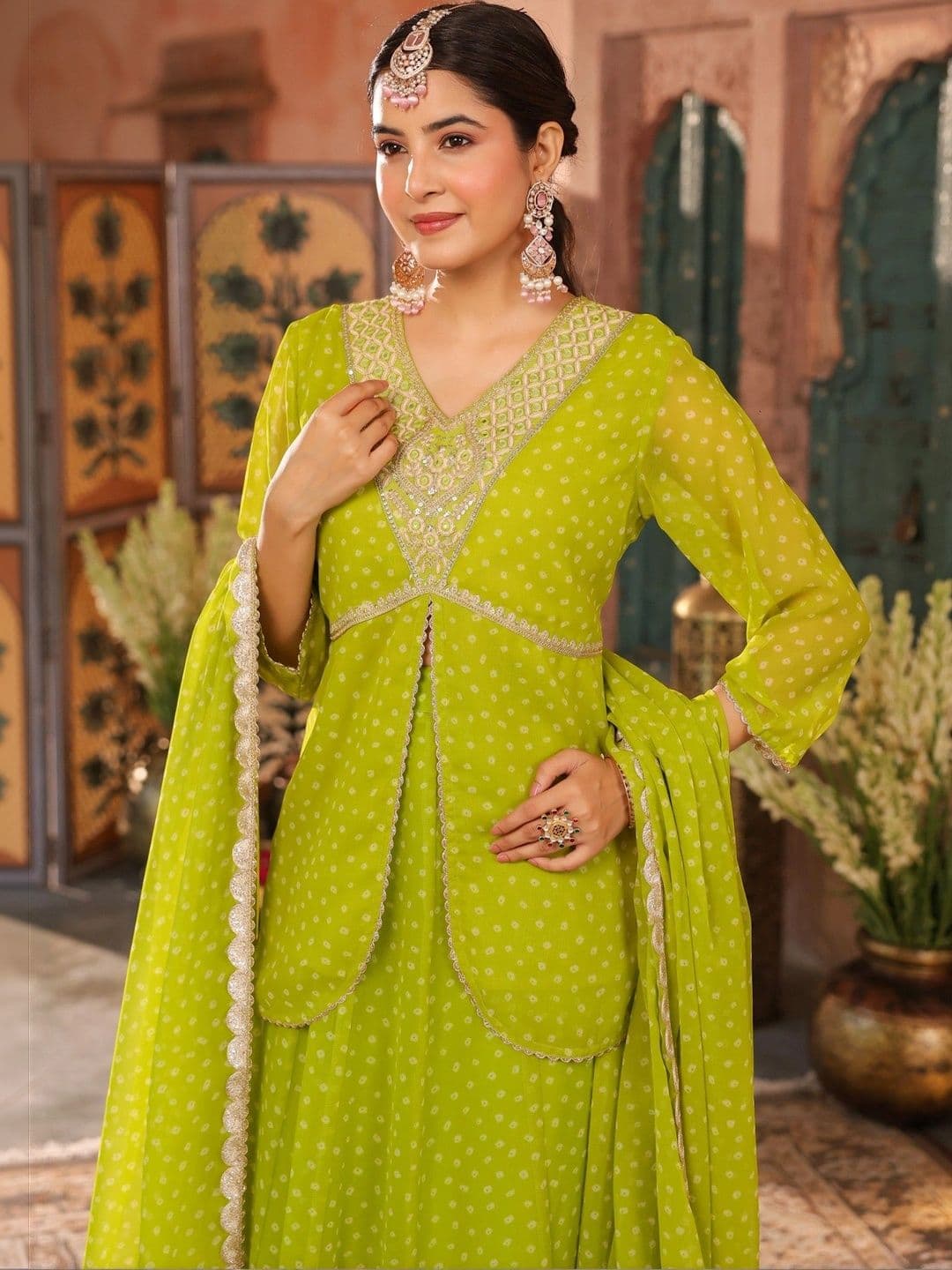 SCAKHI Embroidered Ready to Wear Lehenga & Blouse With Dupatta thumbnail 3