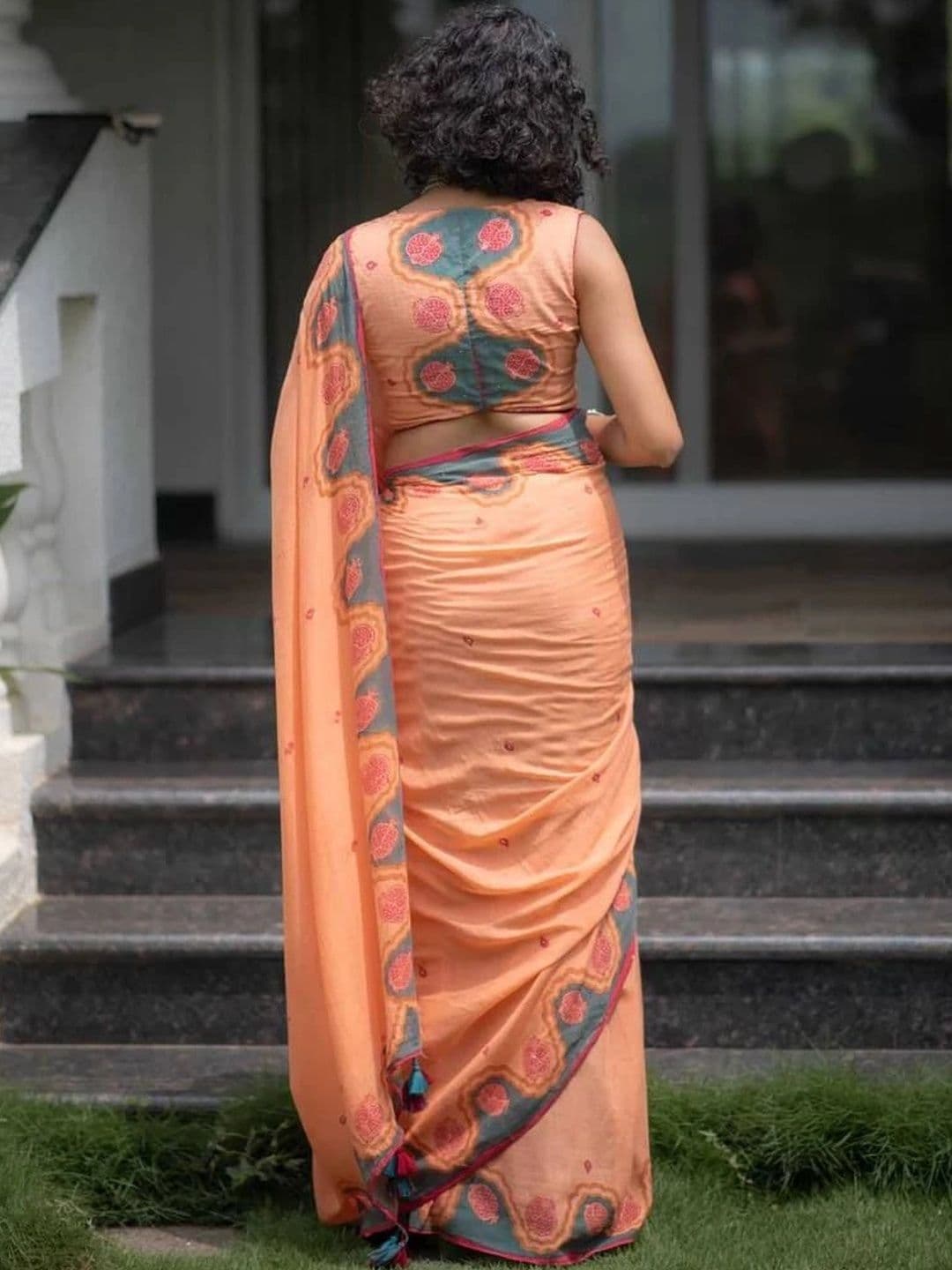 saneria silk Linen Blend Sambalpuri Saree thumbnail 4