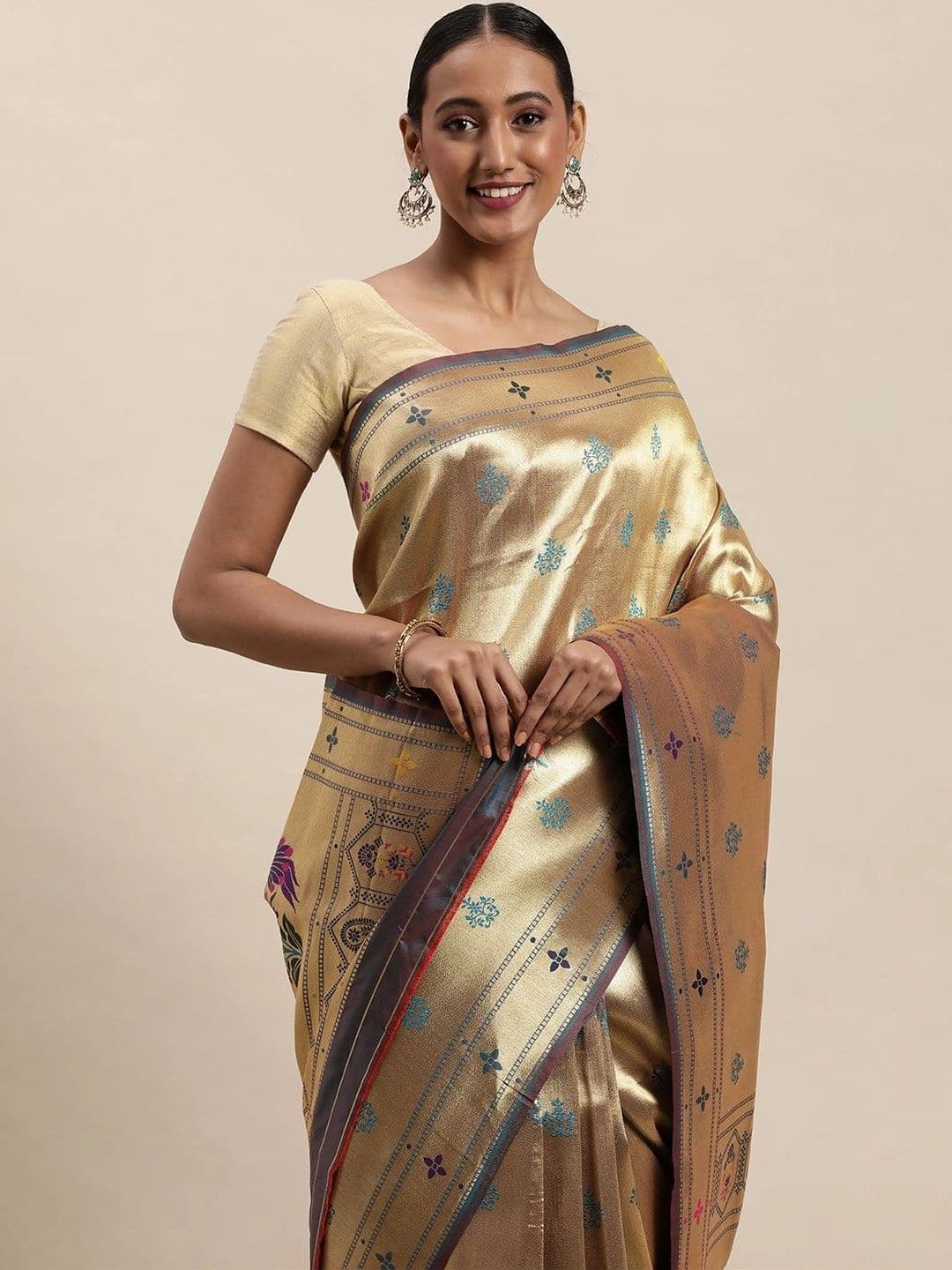 KALINI Woven Design Zari Art Silk Paithani Saree thumbnail 6