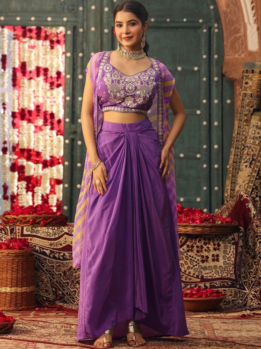 SCAKHI Embroidered Ready to Wear Lehenga & - view 1