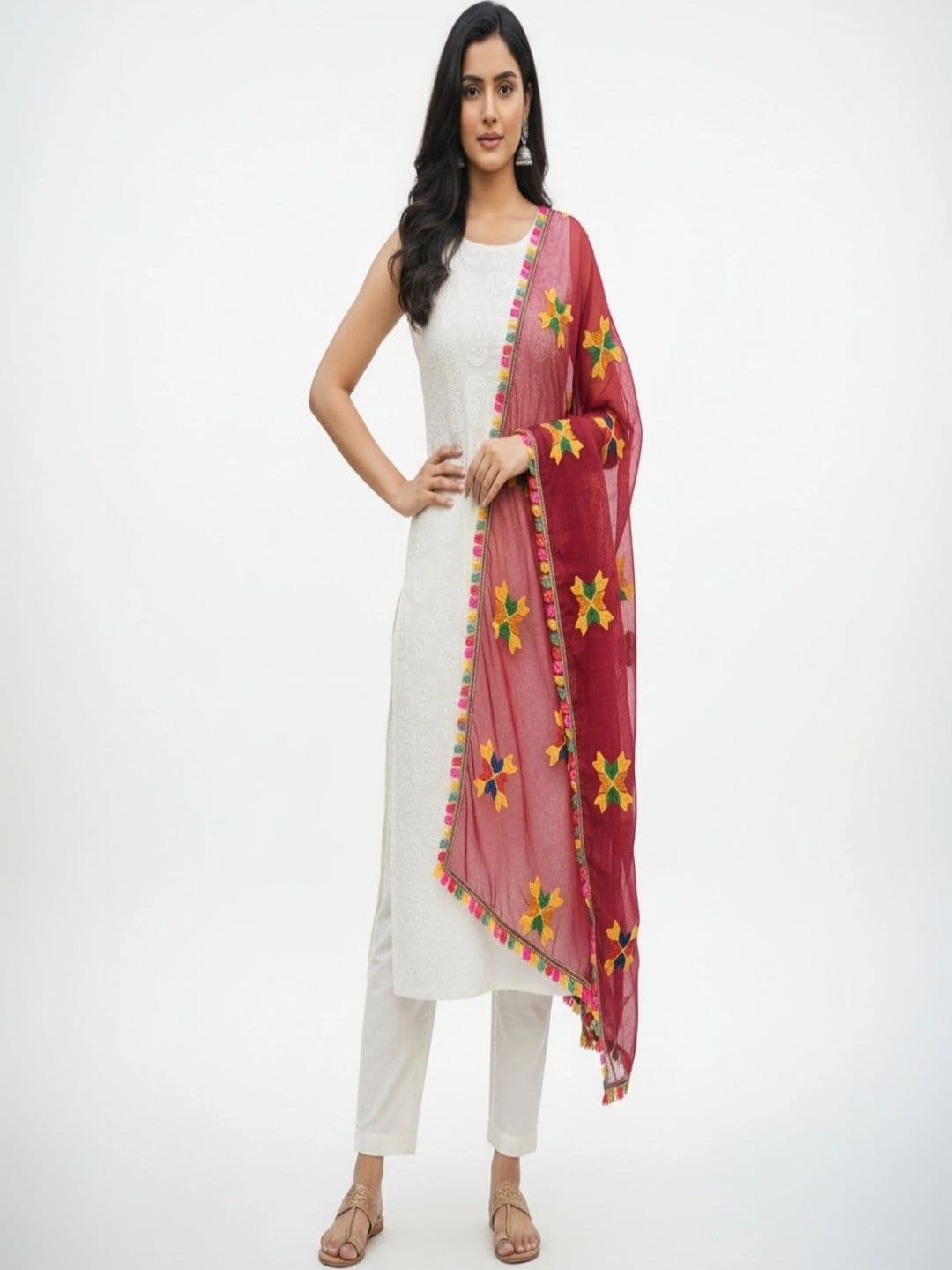 IVAARA Embroidered Dupatta with Thread Work - view 1