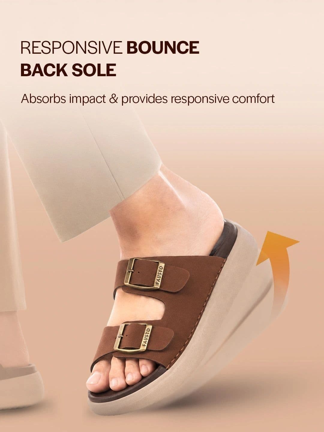 FAUSTO Men Open Toe Buckle Strap Comfort Sandals thumbnail 6