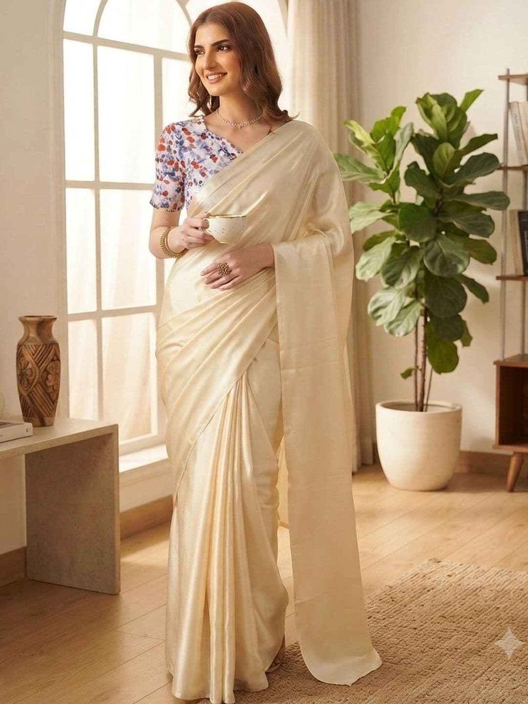 HERE&NOW Satin Saree - view 1