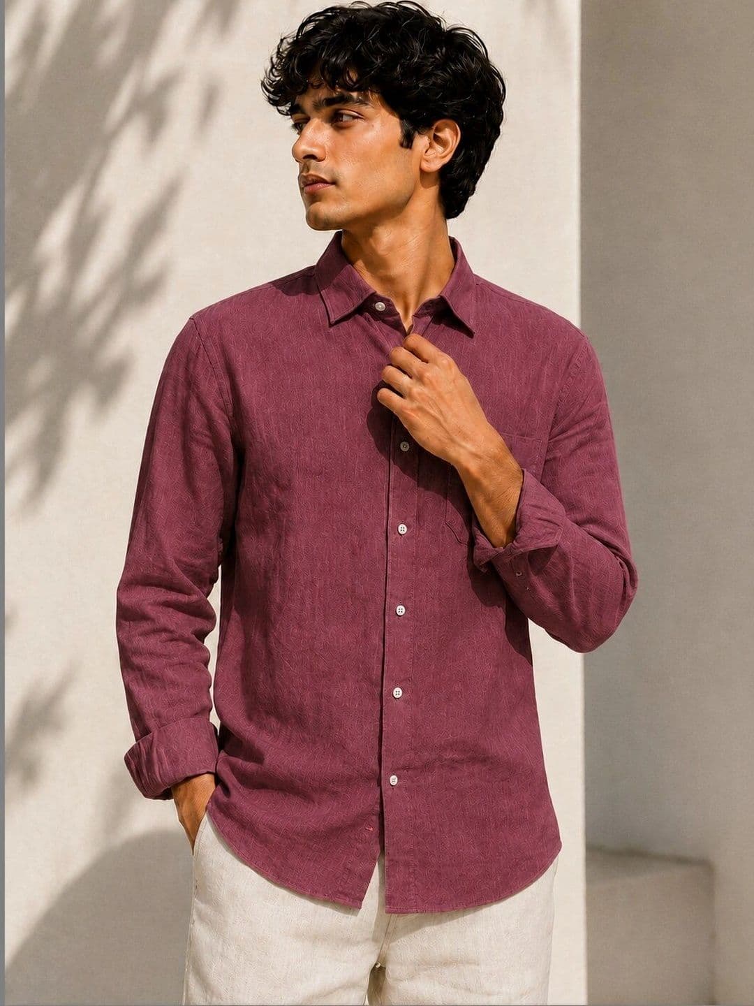 HERE&NOW Men Comfort Semi Sheer Casual Shirt thumbnail 4