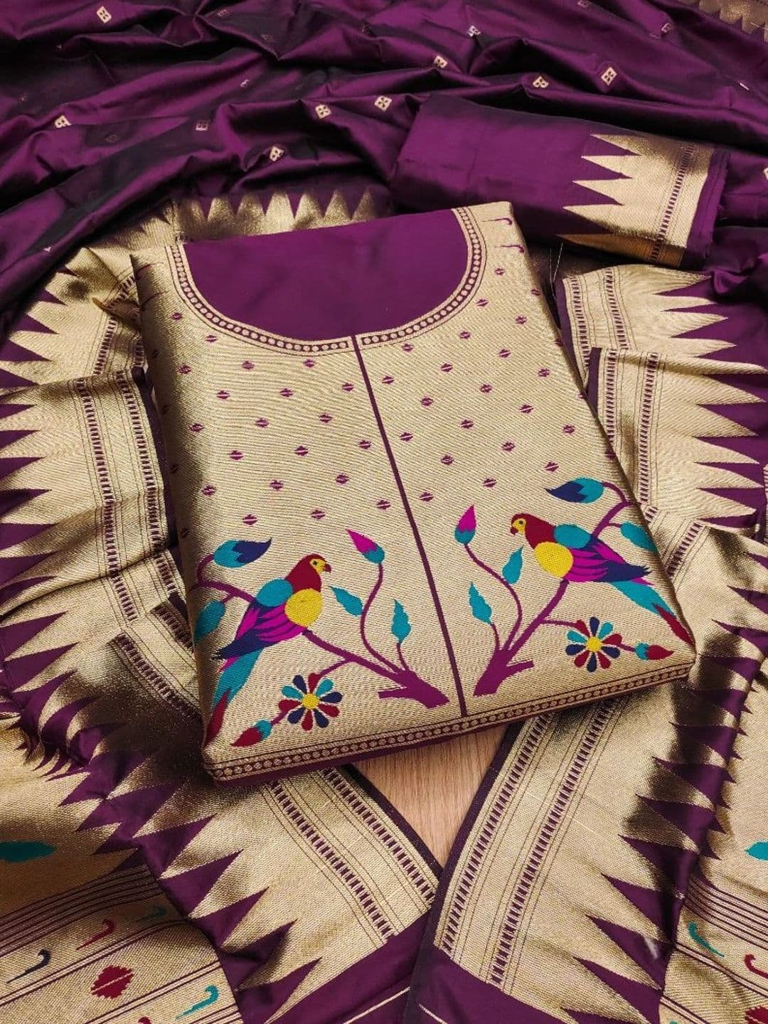 Dhaaga Ghar Pure Silk Unstitched Dress Material - view 1