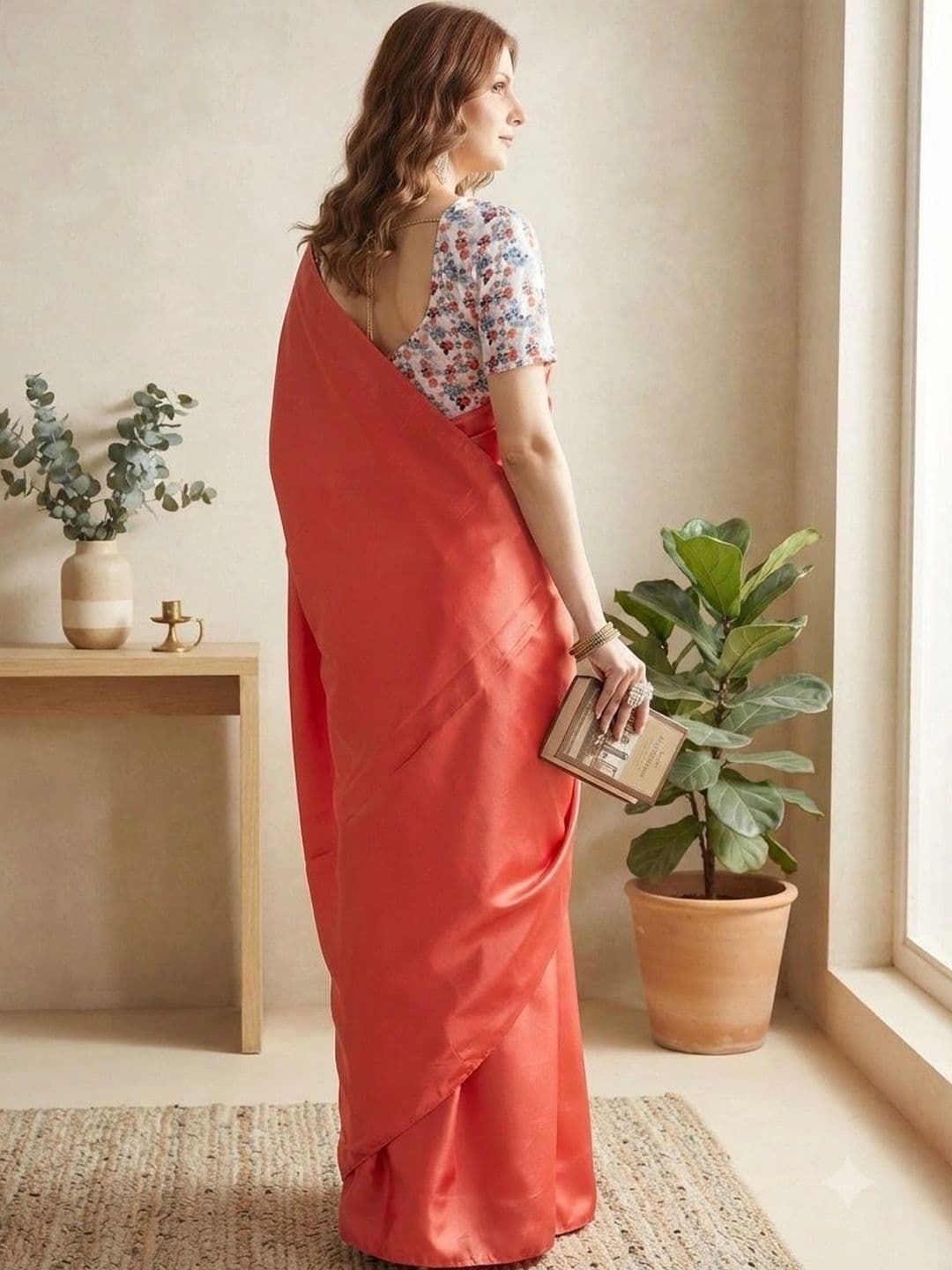 HERE&NOW Satin Saree thumbnail 5