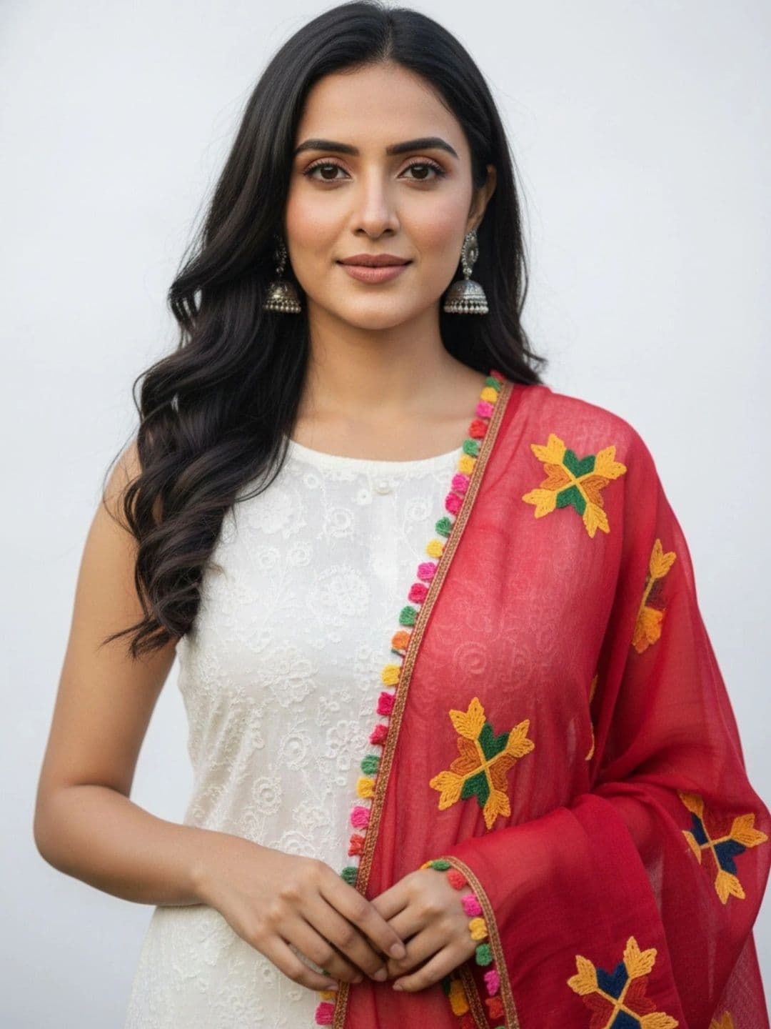 IVAARA Ethnic Motifs Embroidered Dupatta with Thread Work thumbnail 5