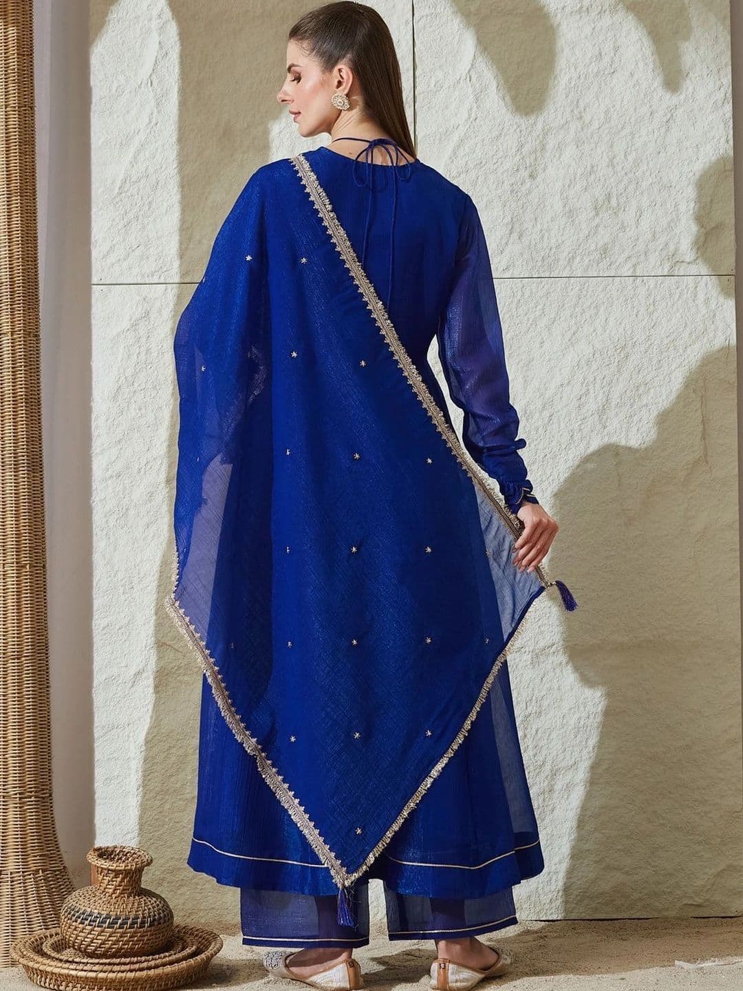 MOKOSH Women Embroidered Anarkali Kurta and Palazzo Set with Dupatta thumbnail 5