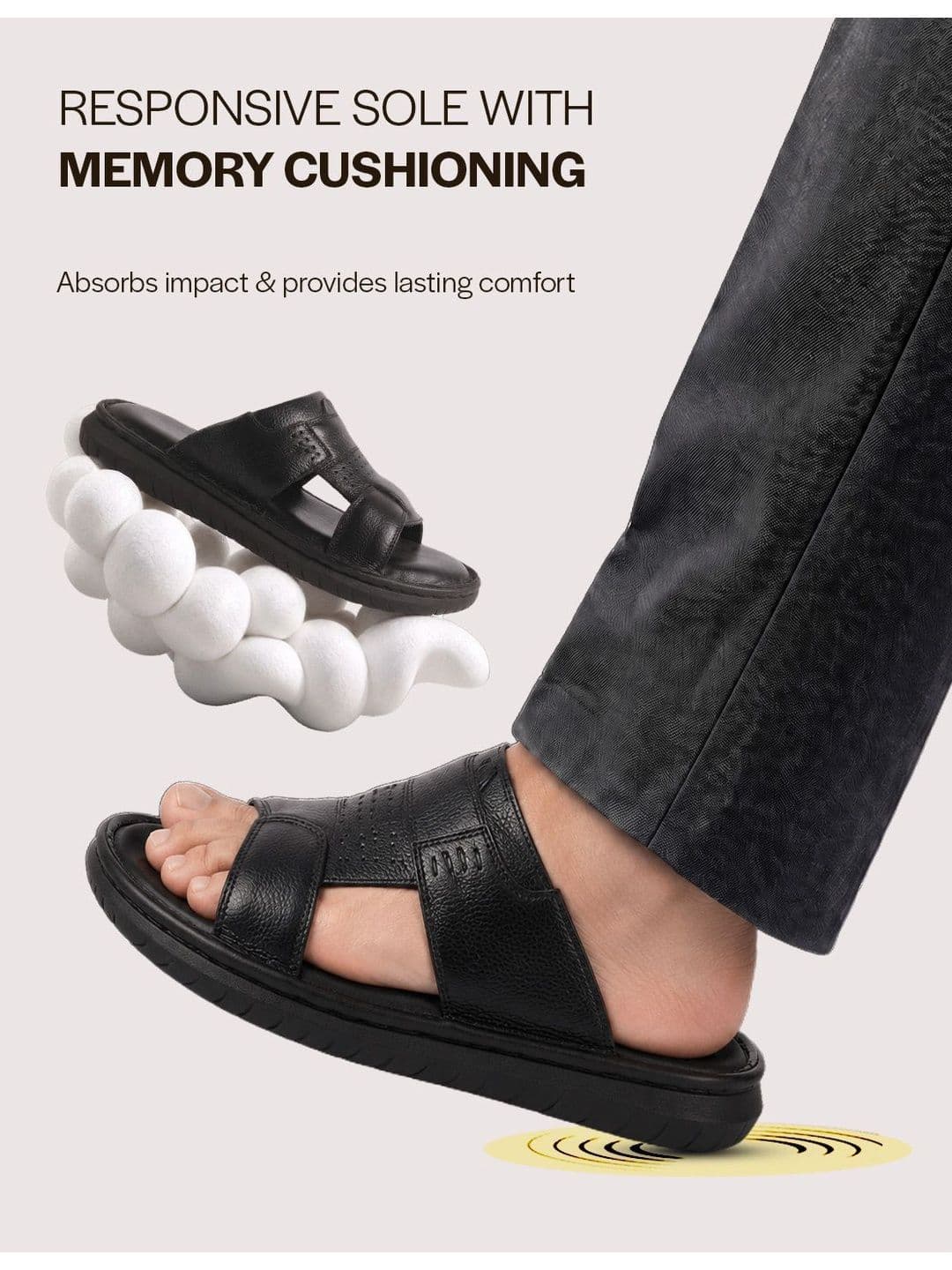 FAUSTO Men Leather Comfort Sandals thumbnail 6