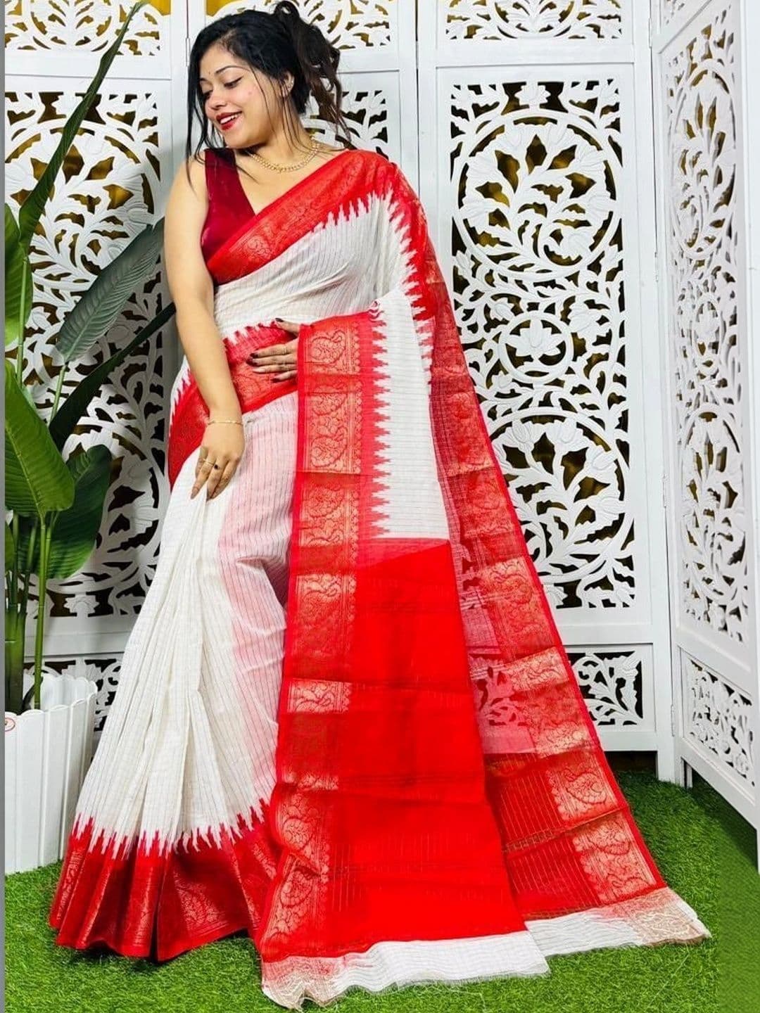 JHILUU Woven Design Pure Cotton Saree - view 1