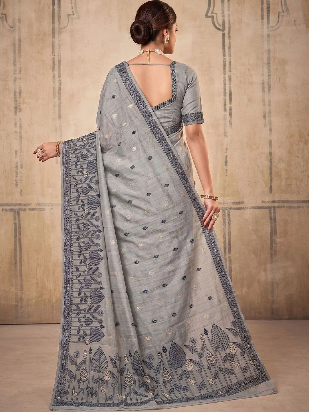 Anouk Woven Design Zari Designer Saree thumbnail 2