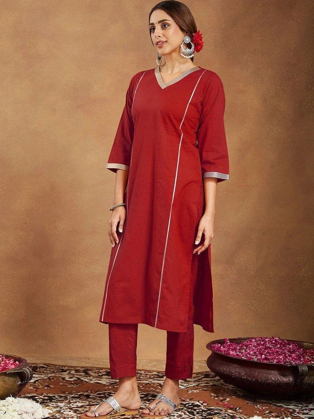 Trendy Kart2 Women Floral Regular Kurta with Trousers & With Dupatta thumbnail 7