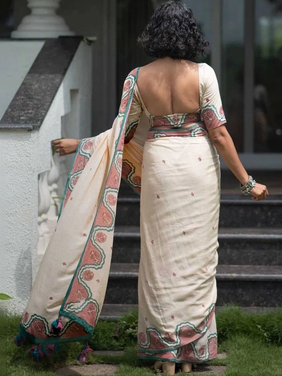 saneria silk Linen Blend Sambalpuri Saree thumbnail 5