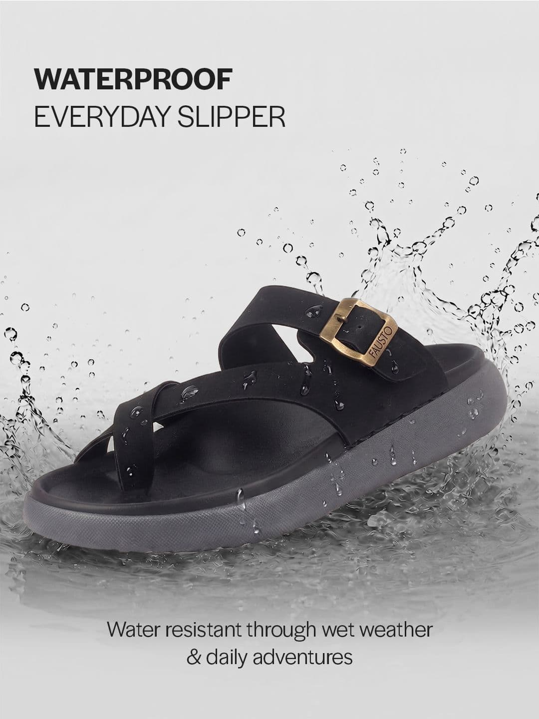 FAUSTO Men Toe Ring Buckle Strap Side Stitched Comfort Sandals thumbnail 3