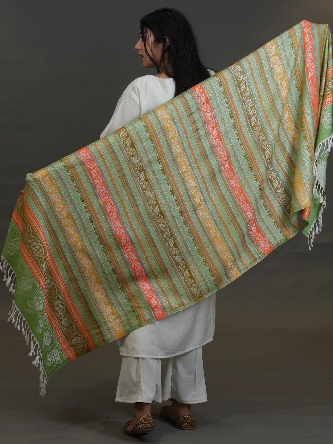 SHIFNEEN Women Ethnic Motifs Woven Design Acrylic Shawl thumbnail 4