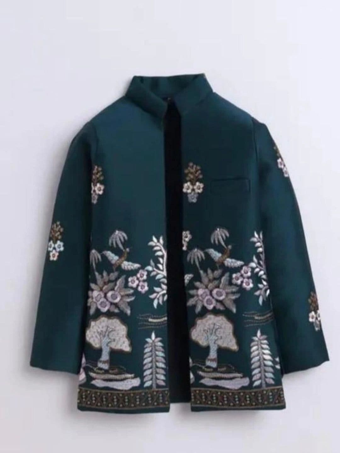 Elite Trend Traders Boys Embroidered Mandarin Collar Neck Sherwani thumbnail 2