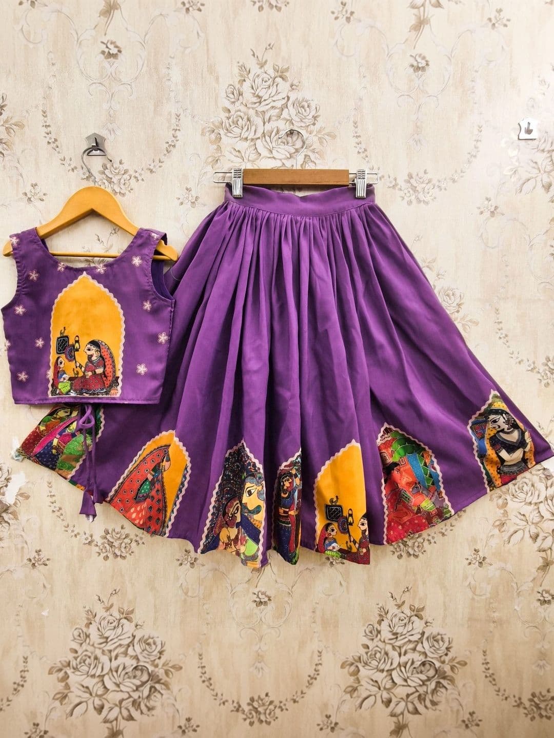 KALINI Girls Printed Ready to Wear Lehenga & thumbnail 3