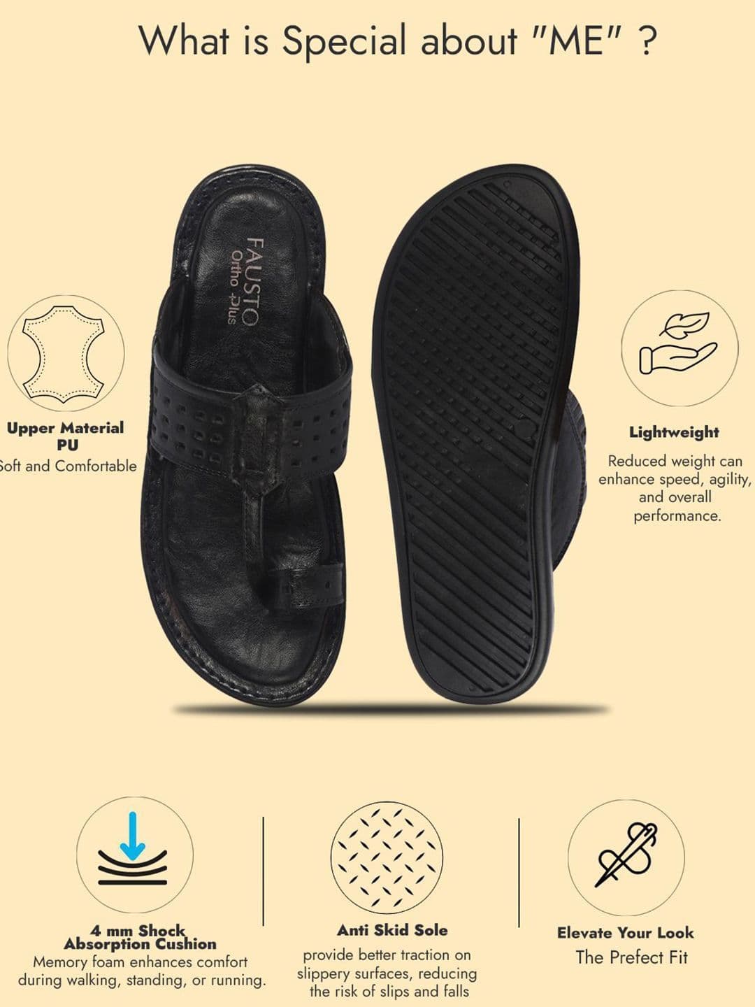 FAUSTO Men Slip-On Comfort Sandals thumbnail 4