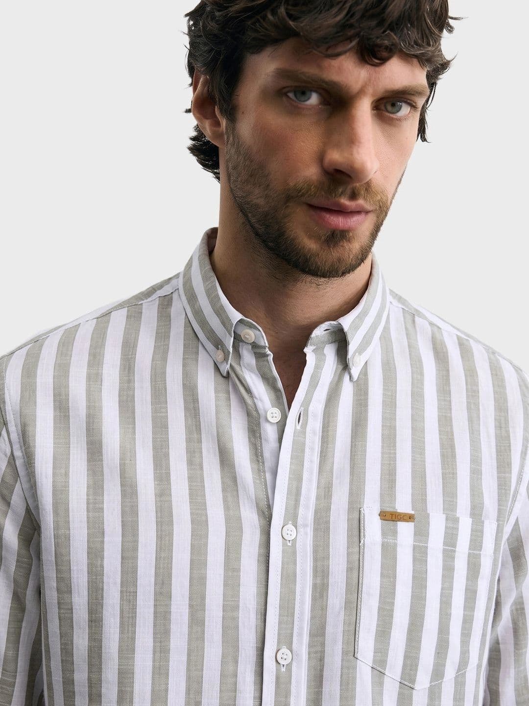 The Indian Garage Co Men Slim Fit Striped Casual Shirt thumbnail 6