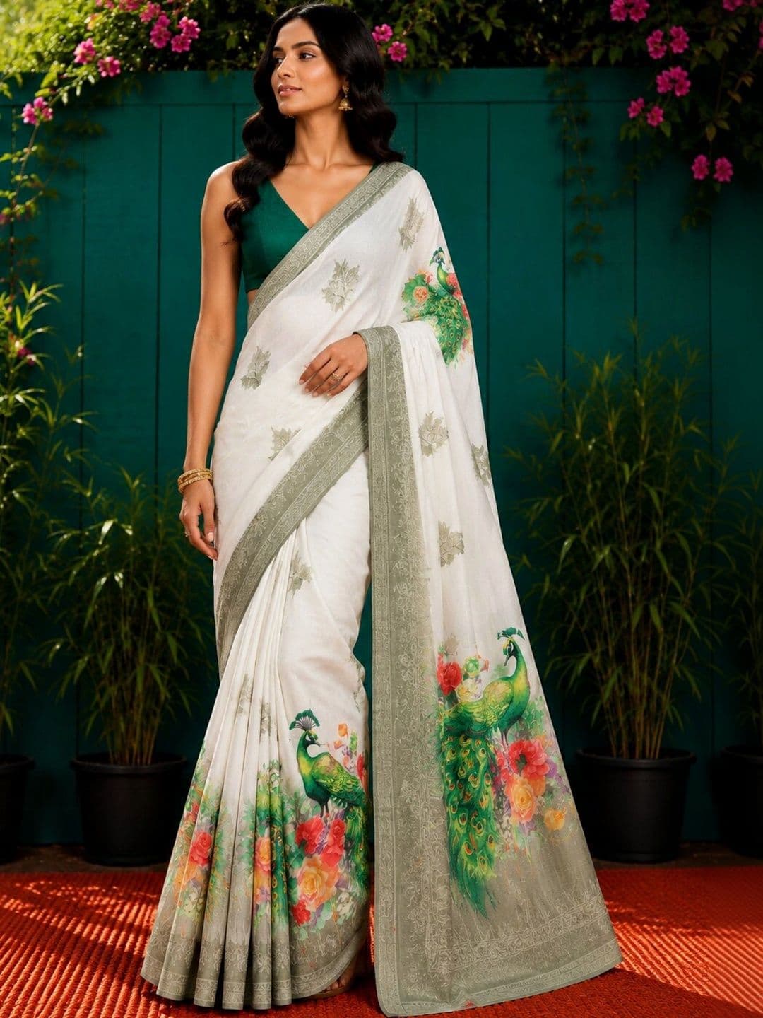 Anouk Embroidered Art Silk Designer Saree - view 1