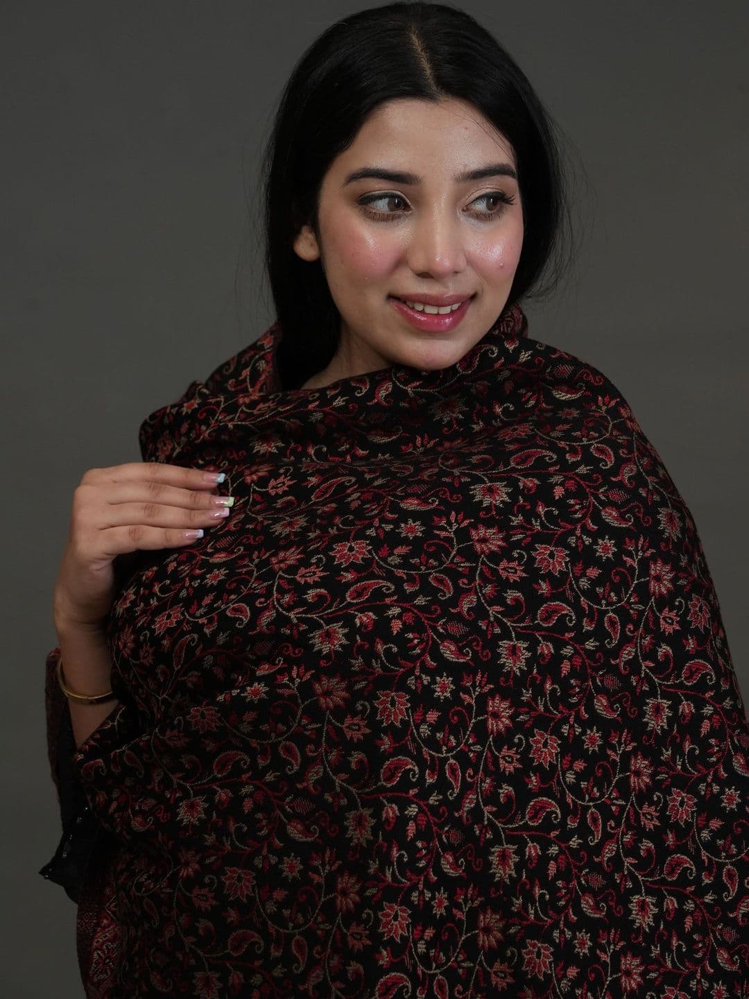 S.T. Women Paisley Woven Design Acrylic Shawl thumbnail 2
