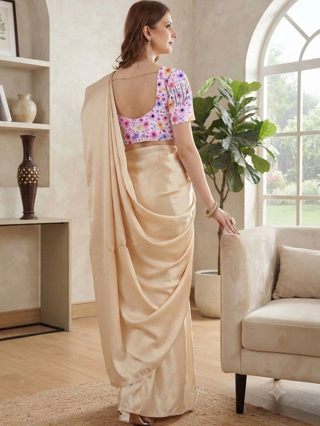 HERE&NOW Satin Saree thumbnail 5