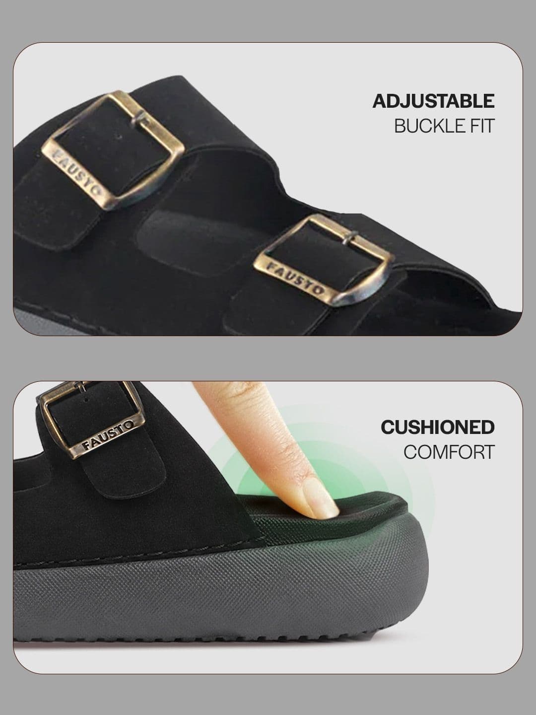 FAUSTO Men Open Toe Slip-On Comfort Sandals thumbnail 2