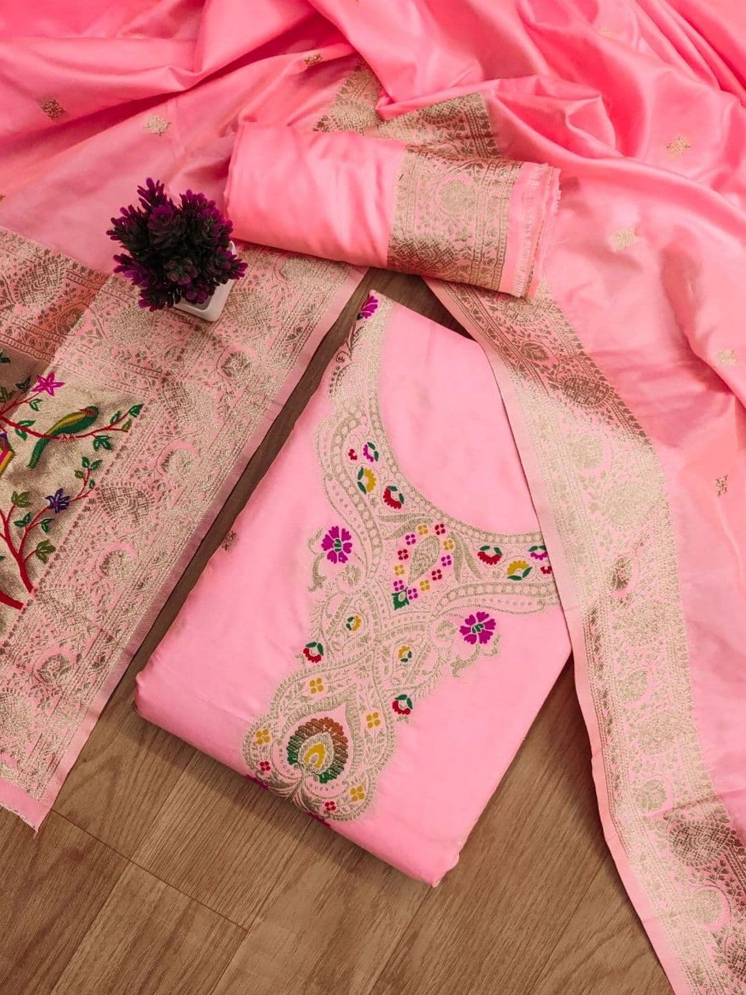 Dhaaga Ghar Pure Silk Unstitched Dress Material thumbnail 4