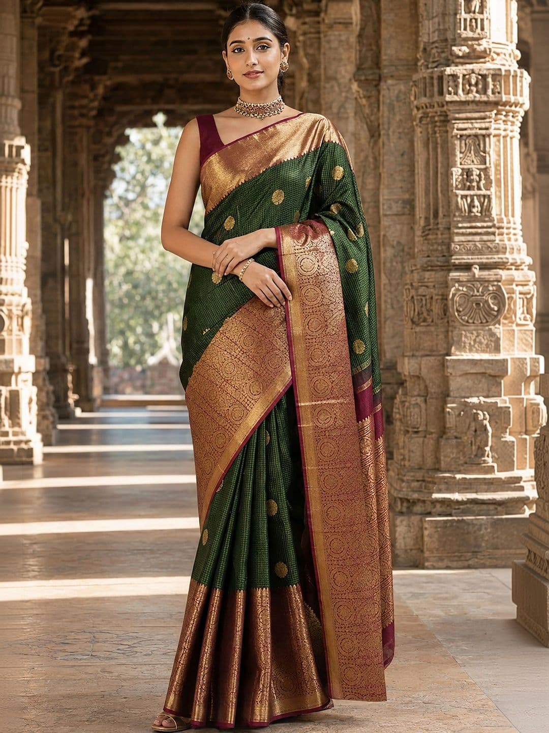 Mitera Woven Design Zari Silk Blend Designer Banarasi Saree - view 1
