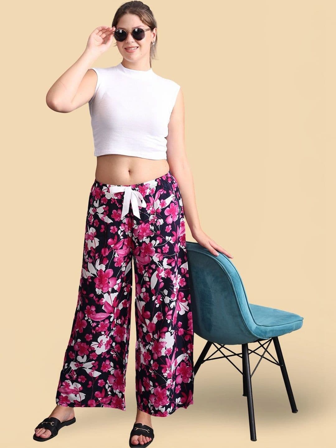 Moda Rapido X Gracit Women Floral Printed Ethnic Palazzos thumbnail 2