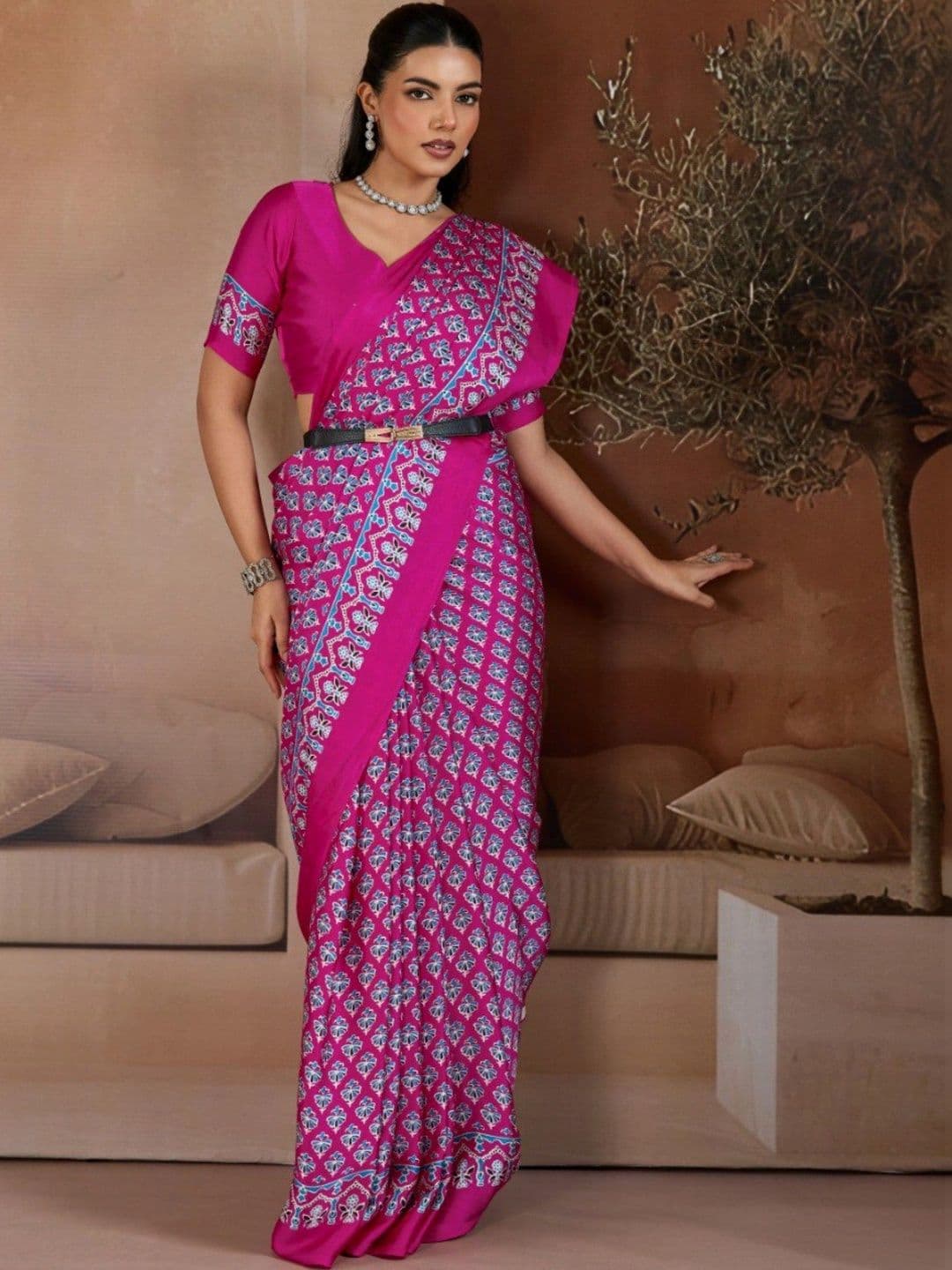Mitera Satin Designer Saree thumbnail 6