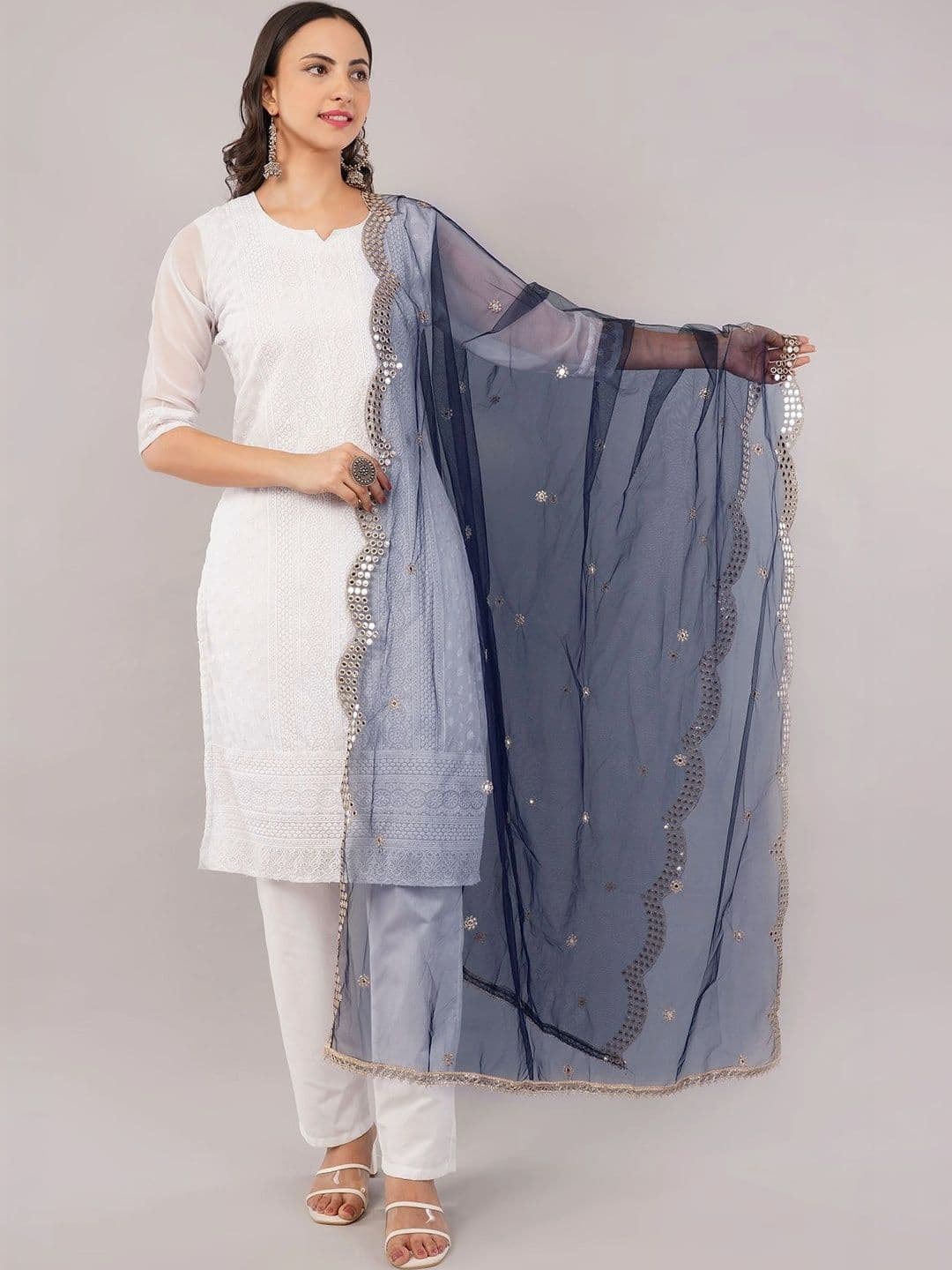 IVAARA Dupatta with Mirror Work thumbnail 2