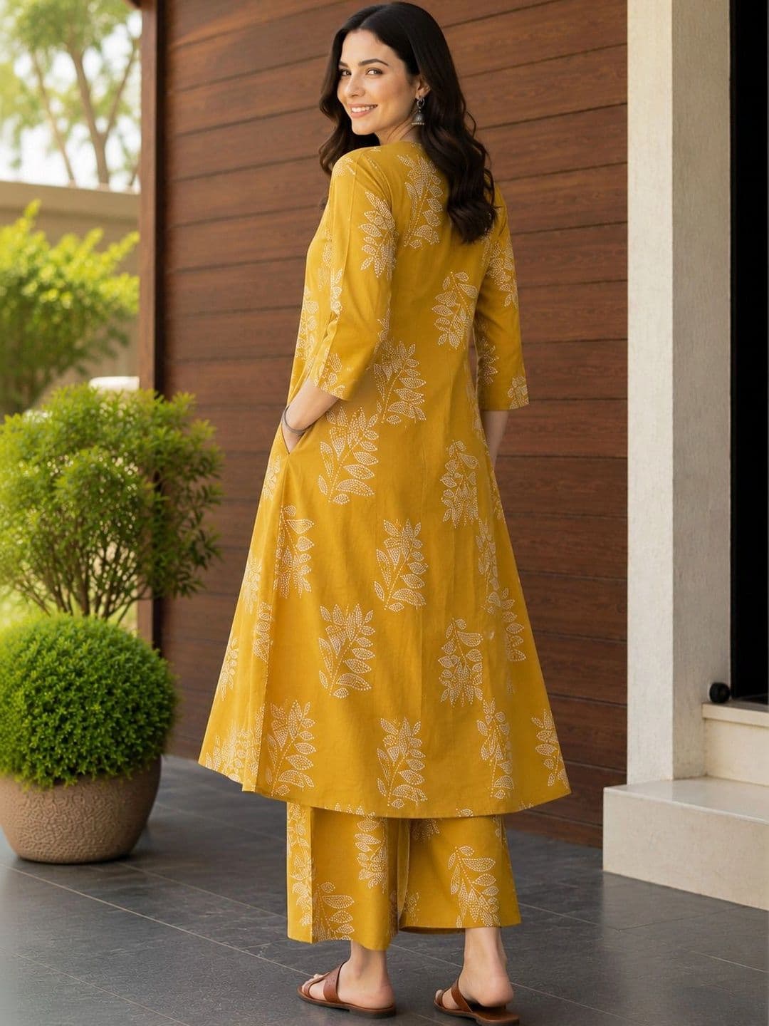 DSK STUDIO Women Floral Printed Empire Kurta with Palazzos thumbnail 5