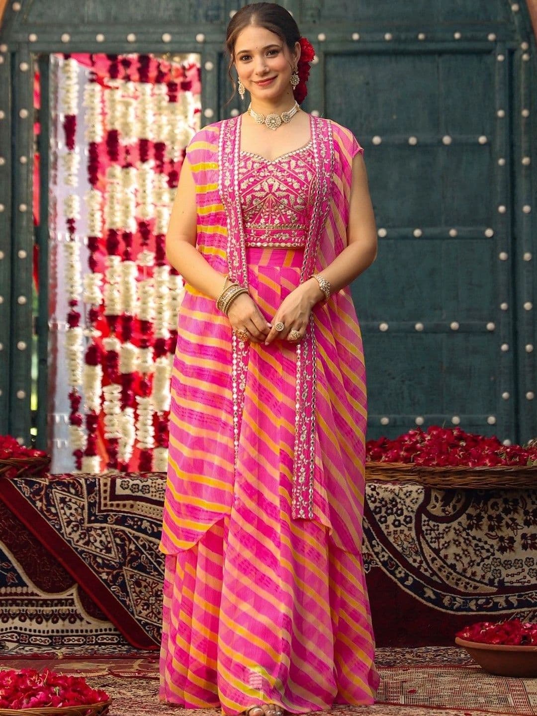 SCAKHI Embroidered Ready to Wear Lehenga & - view 1