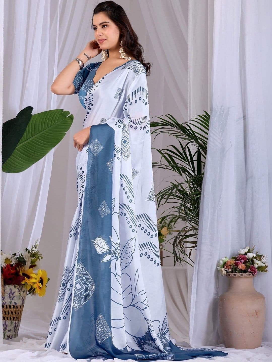 Mitera Satin Designer Saree thumbnail 2