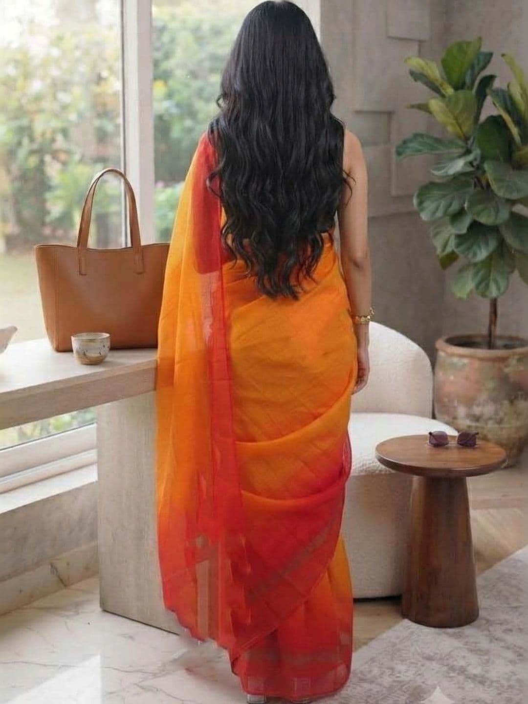 HERE&NOW Ombre Poly Georgette Saree thumbnail 2