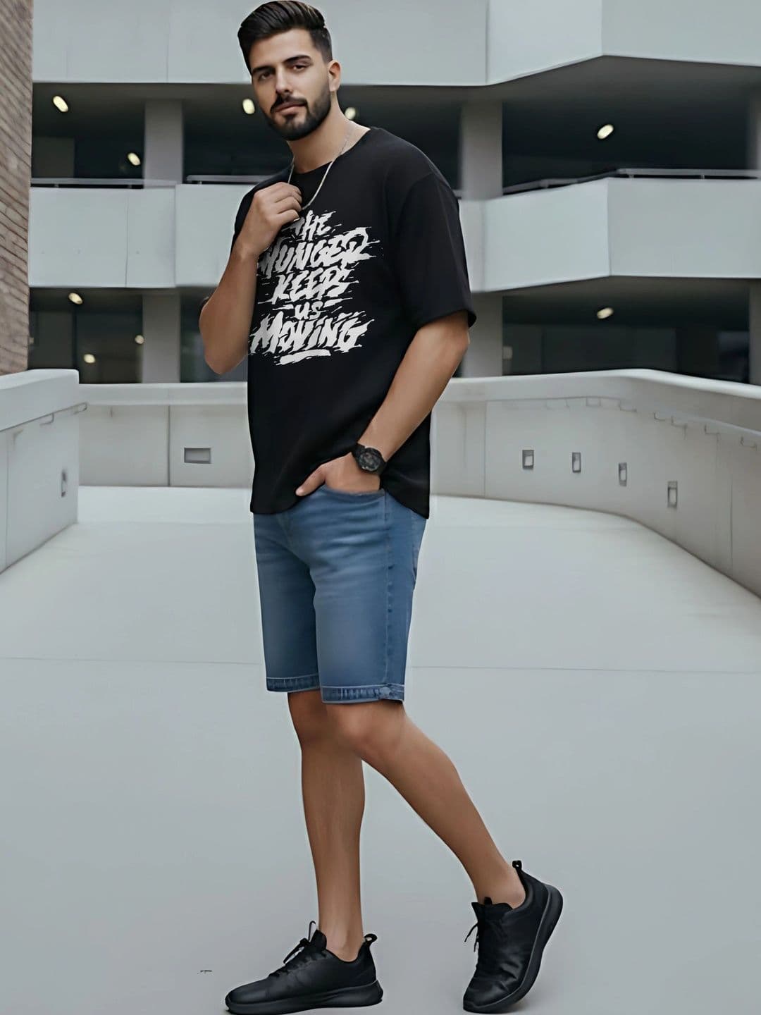 Moda Rapido Men Typography Printed T-shirt thumbnail 4