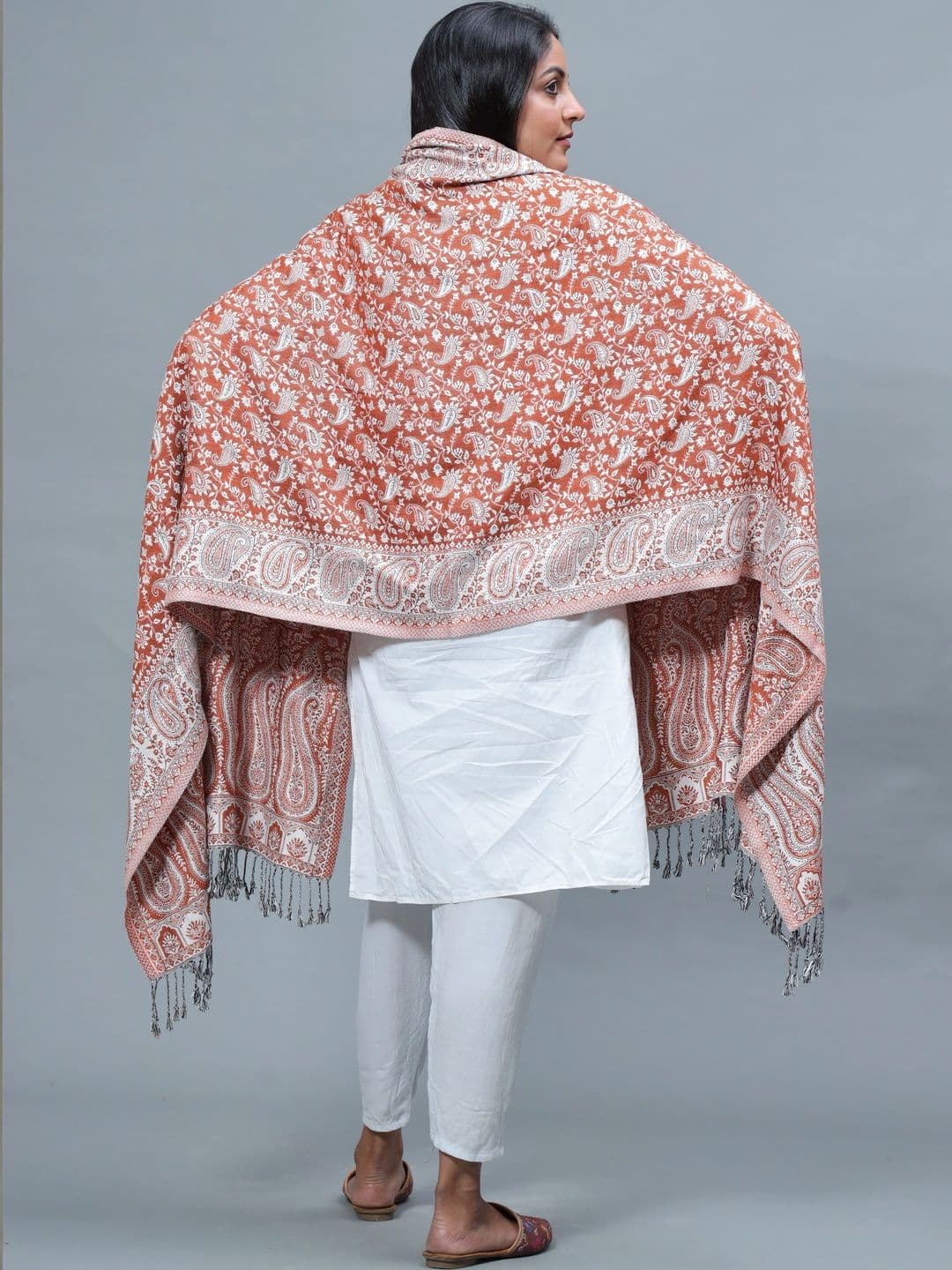 S.T. Women Paisley Woven Design Acrylic Shawl thumbnail 2
