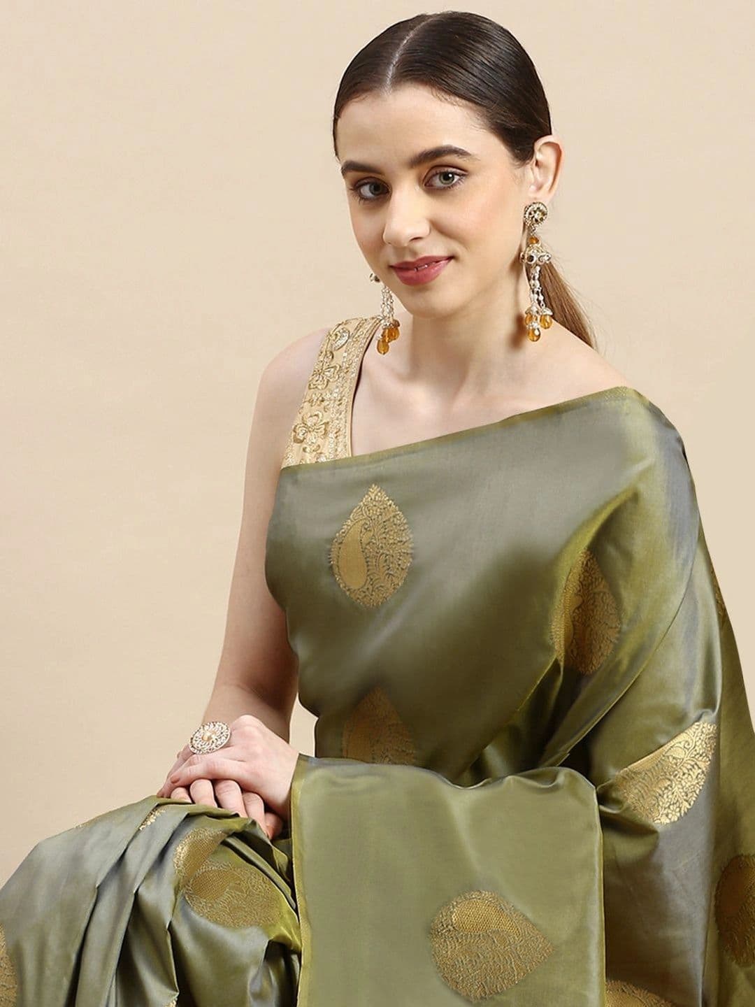 Dhaaga Ghar Woven Design Zari Art Silk Banarasi Saree thumbnail 7
