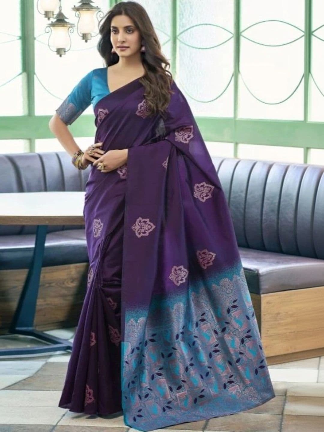 NARIVESH TRENDS Woven Design Silk Cotton Saree - view 1