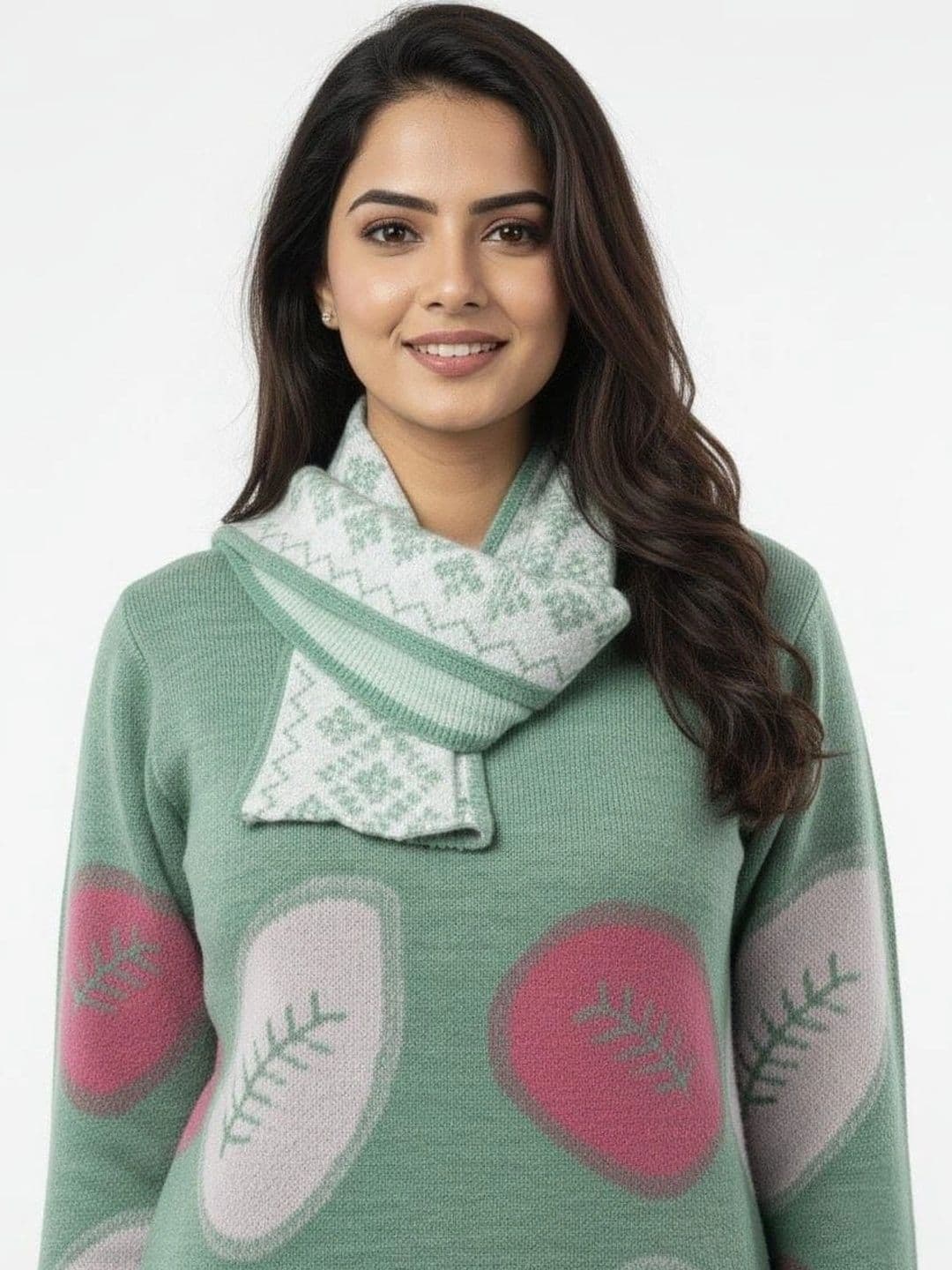 GAGRAT VASTRA Women Printed Regular Pure Wool Top with Trousers & With Dupatta thumbnail 5