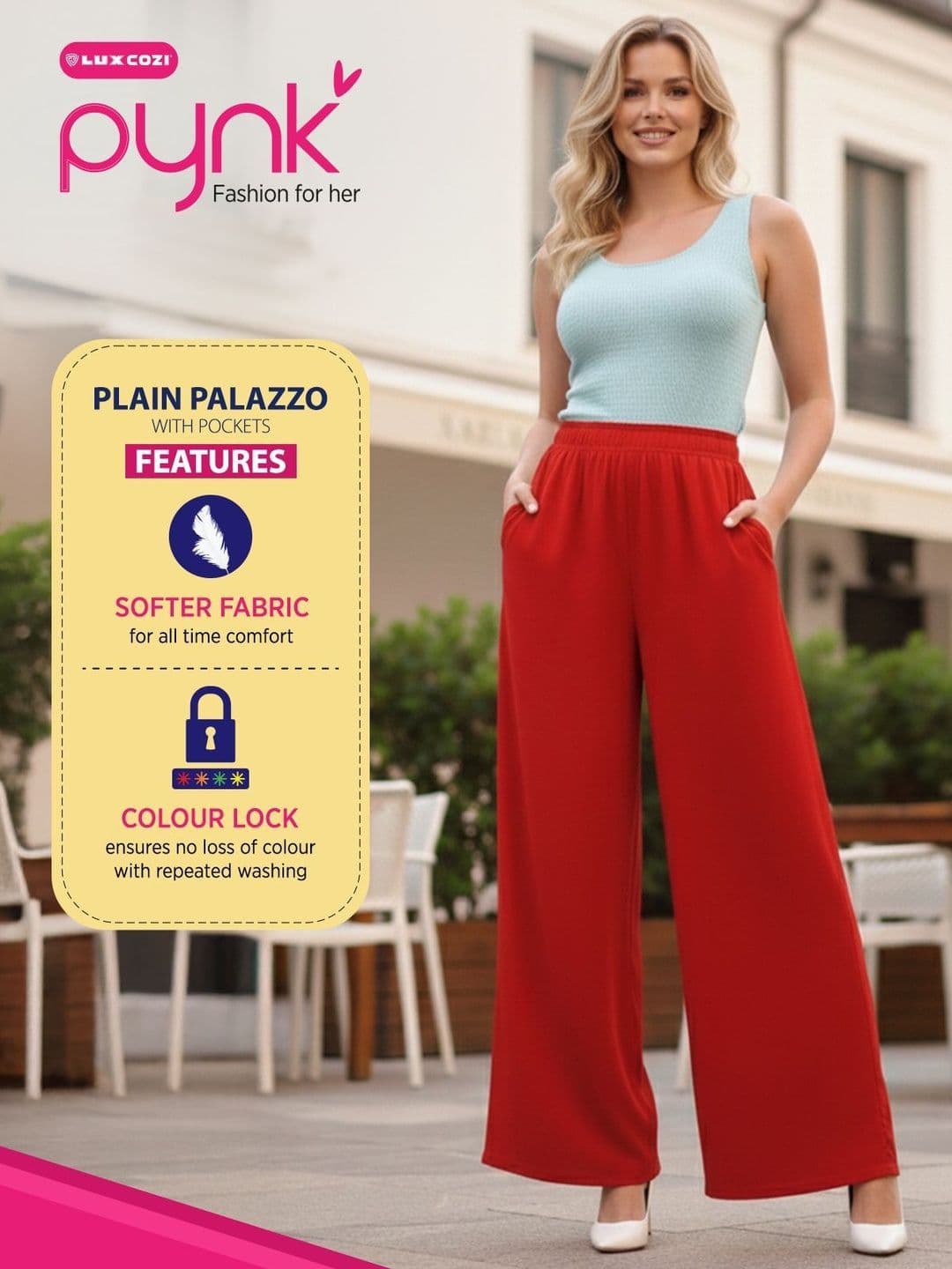 PYNK Women Chambray Palazzos thumbnail 2